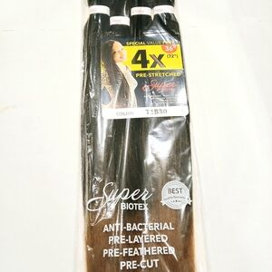 Supreme 4X Pre-Stretched Braiding Hair Extensions - Black and Brown 72"